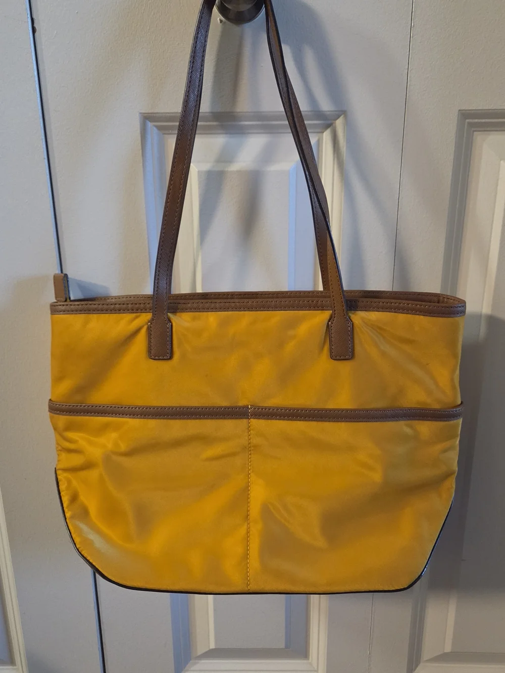 Michael Kors Yellow Tote Bag with Brown Trim - Picture 3 of 5
